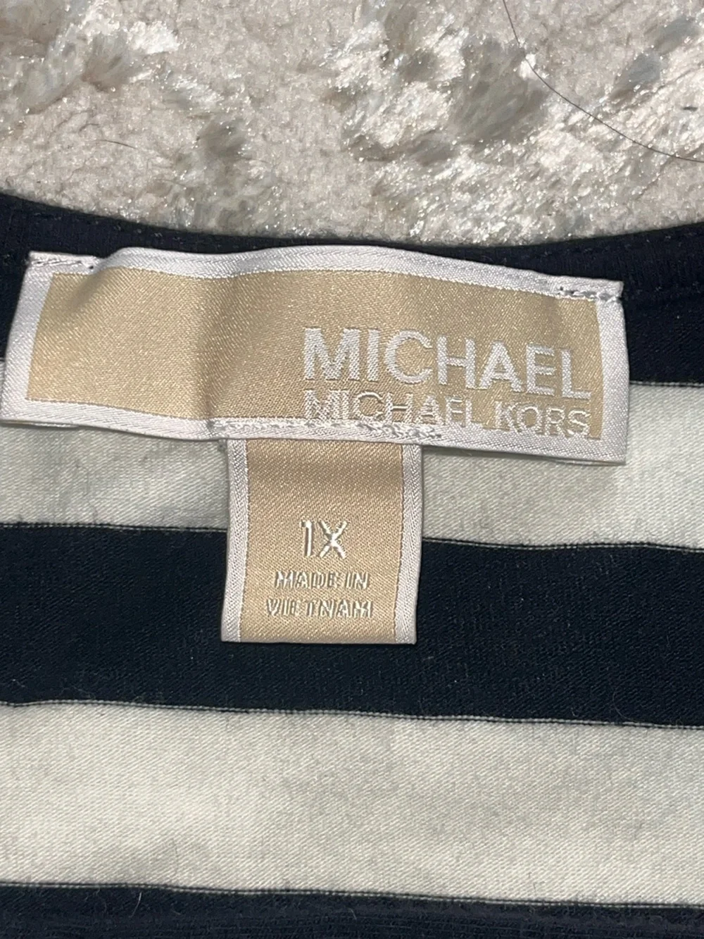 Michael Kors Black and White Striped shirt dress